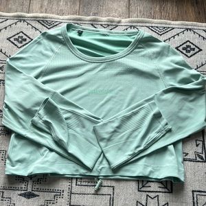 Gymshark Lightweight Seamless LS Crop Top - mint green